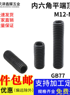 GB77内六角平端紧定螺钉六角螺柱机米螺丝顶丝M12M14M16M18M20