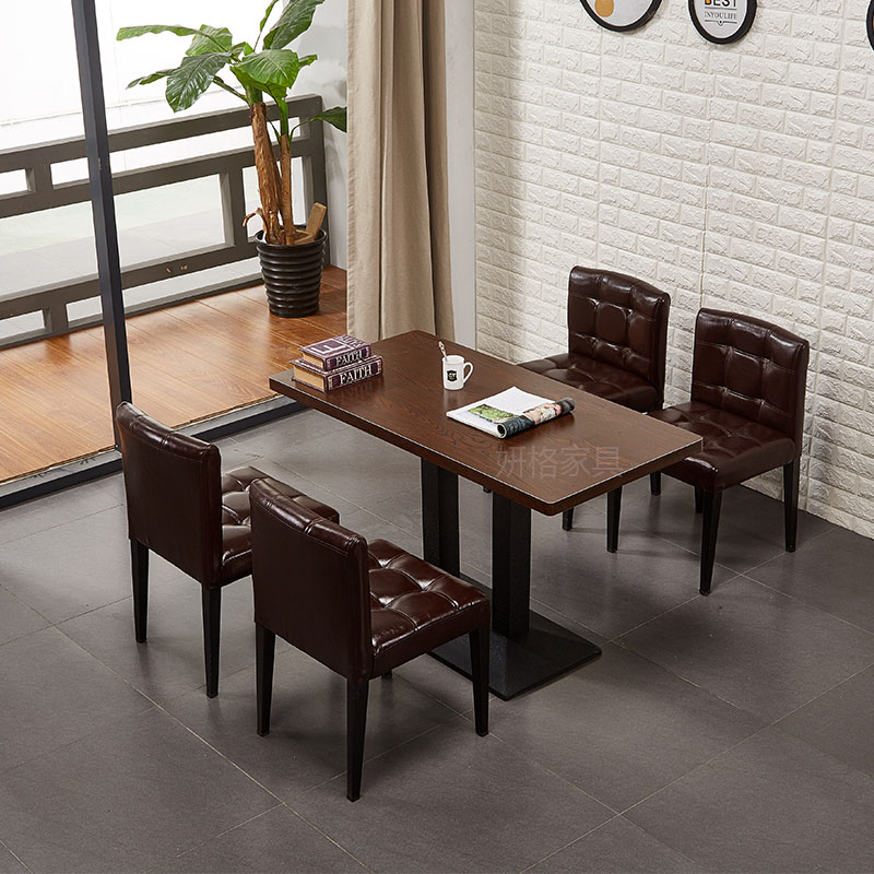 咖啡厅桌椅现代简约西餐厅软包椅甜品小吃休闲吧奶茶店餐桌椅组合