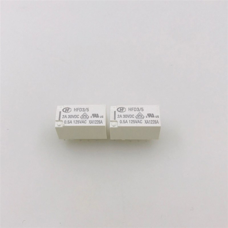 HFD3-5 005VDC两组转换8脚单稳态0.5A125VAC宏发超小型信号继电器