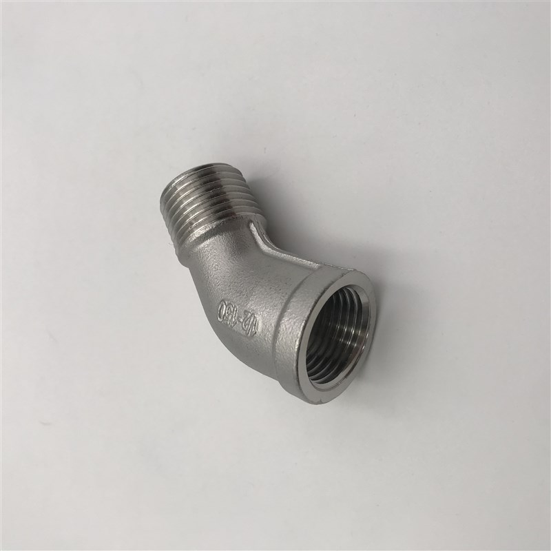 304不锈钢45度内外丝弯头内外牙外螺纹内丝弯头水管暖配件接头4分