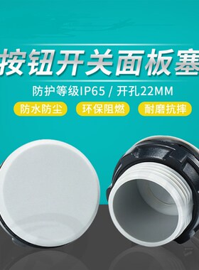信号灯按钮堵头22mm开关堵头面板塞孔塞填空件堵孔闷盖灰色