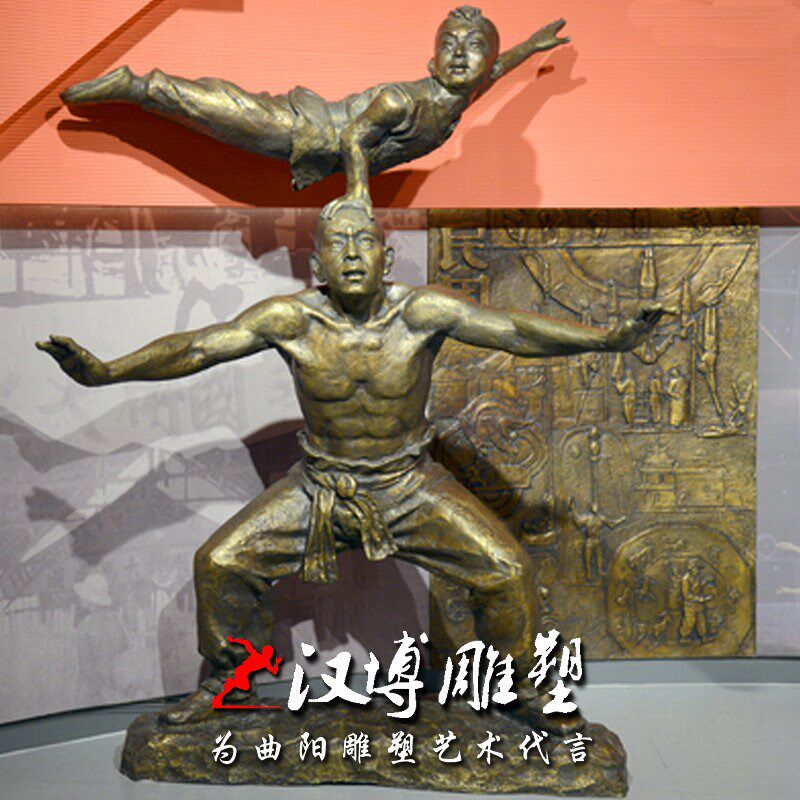玻璃钢仿铜古代人物街头卖艺雕塑步行街广场民俗S文化小品景观雕