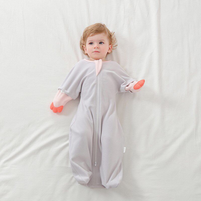 新生婴儿睡袋春秋冬厚款德绒w安抚初生宝宝防惊跳神器襁褓包被拆