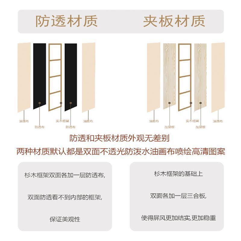 茶室折叠c移动遮挡装饰折屏布艺屏风隔断客厅入户玄关新中古办公