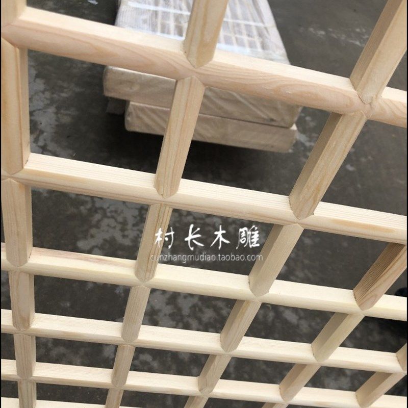 木雕隔断花格实h木新中式镂空雕花仿古门窗屏风遮挡玄关吊顶背景