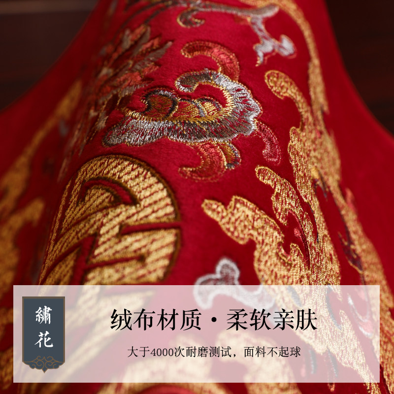 中式沙发垫靠背垫高档红木家w具绒布坐垫刺绣海绵垫家用五件套定