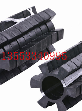 T型六角胶T155*75*28六角联轴器缓冲垫 橡胶梅花六角连轴弹性圈块
