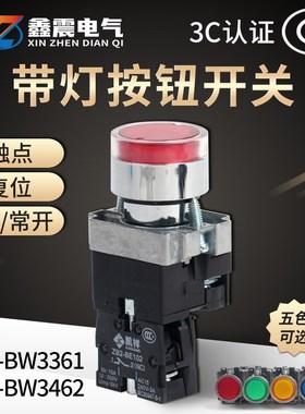 自复位带灯平钮按钮 红绿色 XB2-BW3361C XB2-BW3462C 按钮开关