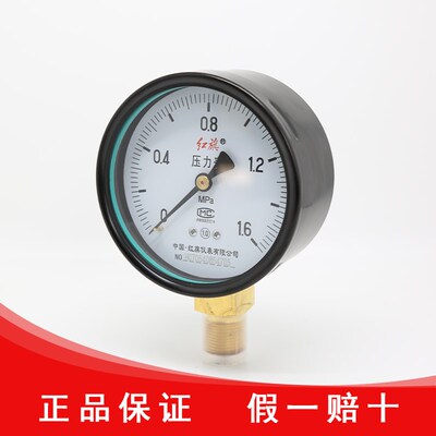 红旗仪表厂家直销Y-100普通压力表高精度1.0级螺纹20x1.5电气水压