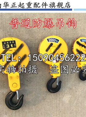 防爆钢丝绳电动葫芦吊钩 3级 防爆吊钩 1T2T3T5T10T16T防爆吊钩