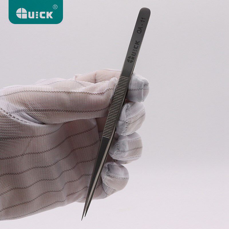 原装Quick快克精密镊子 加硬直镊弯镊 手机维修镊子QA-11 QA-15