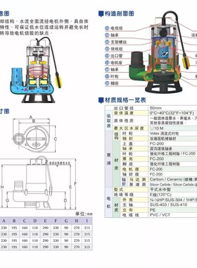 亨龙水泵D-1022/1032/1052A/3052假山水池造景鱼池抽水冷水排污泵