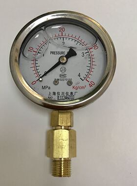 上海仪川牌耐震压力表/cm2 YN-60 4mpa 40kg 直径60.5-68mm G1/4