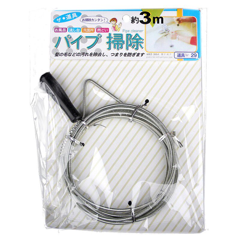 日本KM.29.疏通管道器.3米长弹簧链条通渠器下水道疏通软管 米木