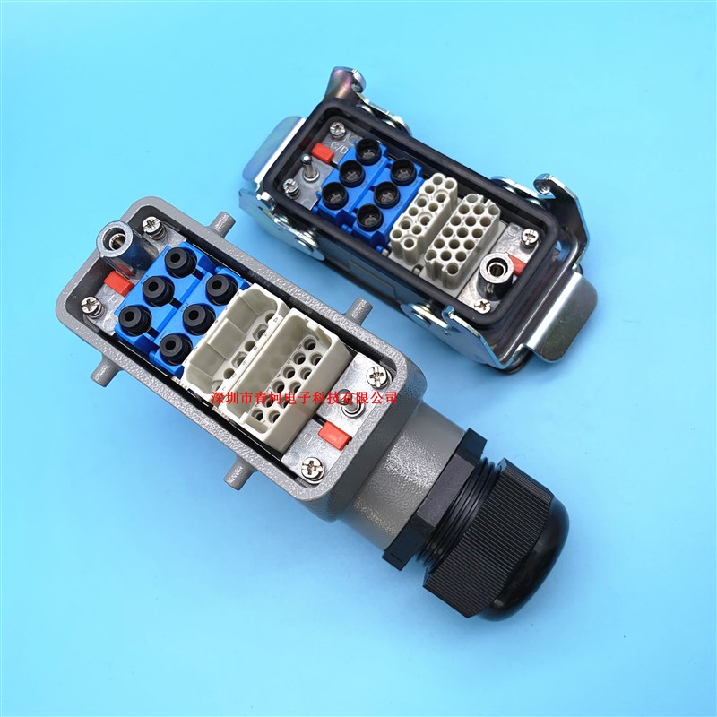 HARTING组合式航空插头模块气动哈丁6路气29路电WEVEL重载连接器