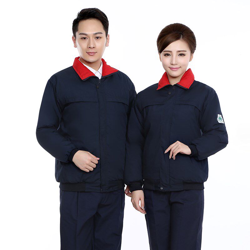 工厂车间劳保棉袄男女冬季短款立领棉衣物业保洁工作服棉服上衣