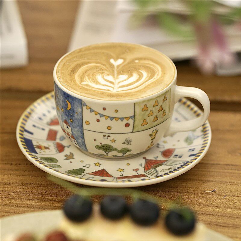 花间树里。马戏团哑光陶瓷v咖啡杯拿铁杯拉花杯下午茶杯手冲咖啡
