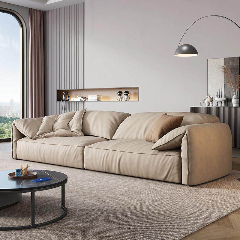 大象耳沙发面料简约现代客厅大三座小公寓意大利无障碍豪华科技布