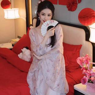 新中式晨袍女新娘敬酒服高级感粉色出阁礼服洋装子高端轻奢小众