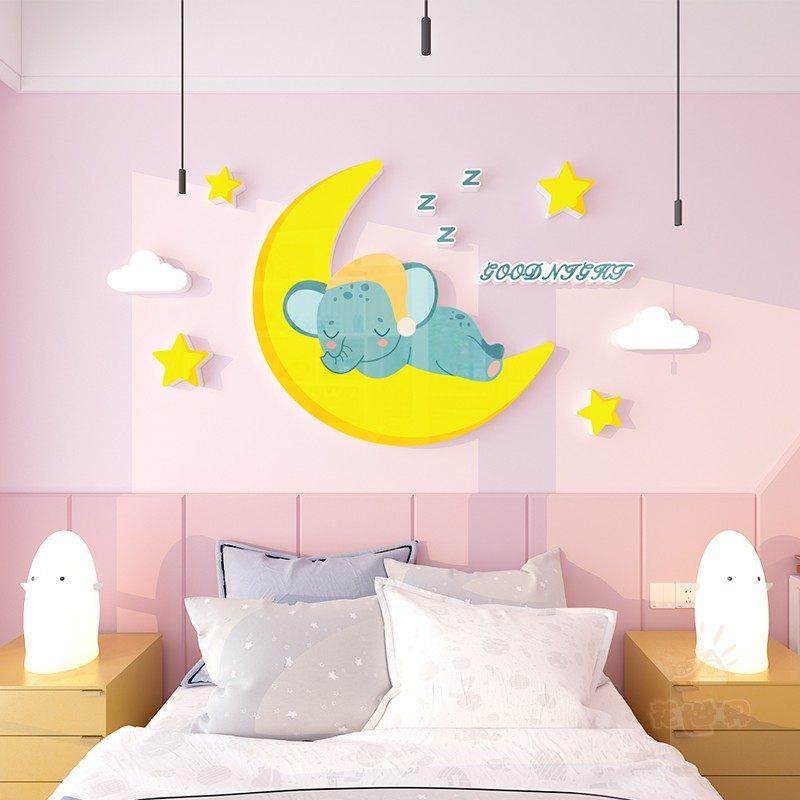 儿童房间墙面装饰男孩女孩3d立体卧室卡通星星月亮床头背景墙贴画,3C数码配件,USB多功能数码宝,淘宝优惠券,粉丝福利购,淘宝优惠卷