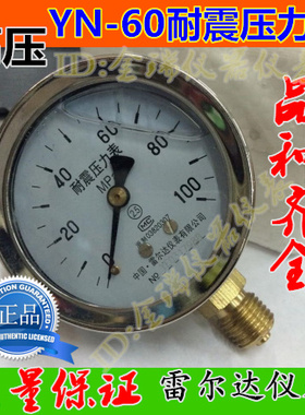 中国雷尔达仪表YN-60耐震压力表油压表抗震表防振压力表YN60液压