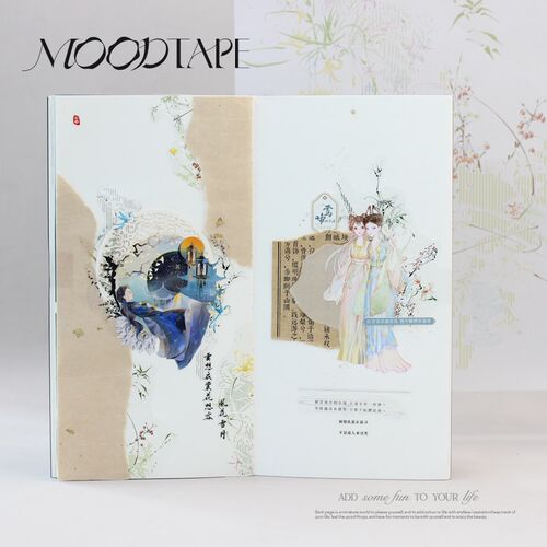 moodtape.美如兰馥比仙原创古风人物手帐胶带咕卡贴纸pet和纸文具