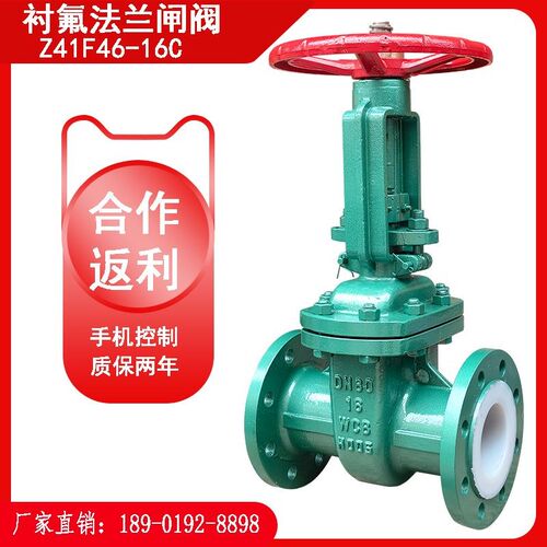 衬氟闸阀碳钢铸钢耐酸碱氧化剂防腐蚀衬四氟开关阀门Z41F46-16C