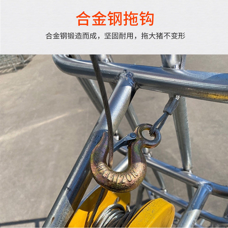 拉猪车死猪拖车养殖三轮手动推车猪场转H运拖车动物尸体拉死猪神