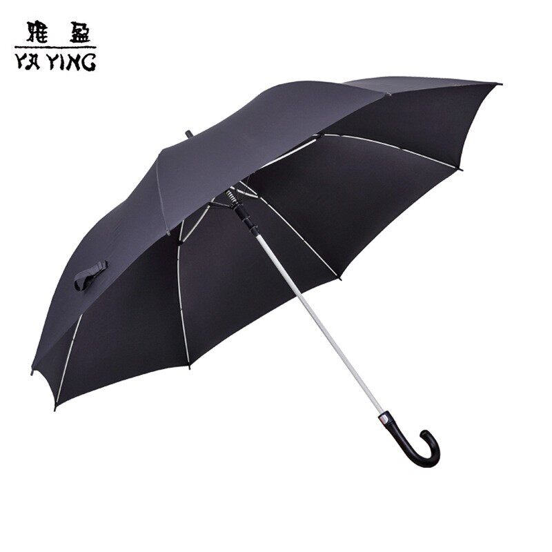 雅盈 直杆自动弯柄 玻纤骨伞 伞骨加G粗 双层防风防雷电晴雨伞大