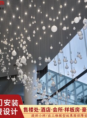 吊饰葫芦玻璃球艺术工程装饰酒z店楼梯间售楼部天花板空中吊顶挂