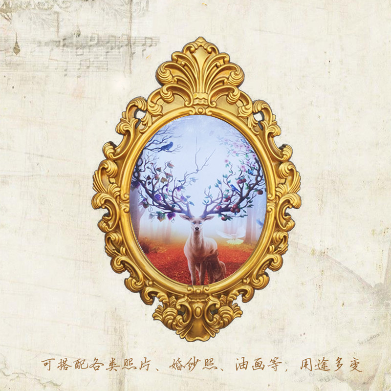 欧式椭圆画框相框金色婚庆道具橱窗装饰镜框 舞台迎宾区背景布置