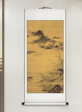 古画卷轴挂画新中式进o门玄关装饰画走廊过道正对门中国风仿古壁