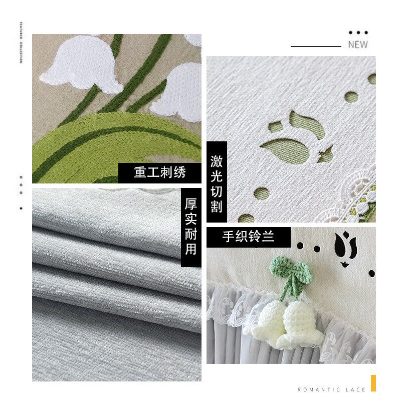 蕾丝短帘法式清新窗帘厨t房卧室飘窗隔断帘半帘免打孔刺绣门帘纱