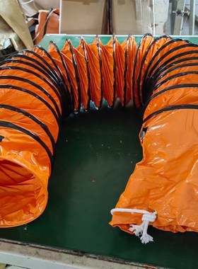 WY-13-3桔黄色伸缩pvc5米风管10米风管手提风机配套钢丝骨架