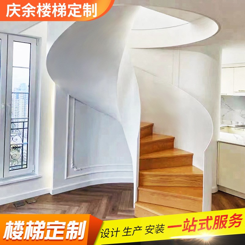钢结构旋转楼梯现代简约钢梯旋转楼梯无水泥基础T架设计室内爬梯