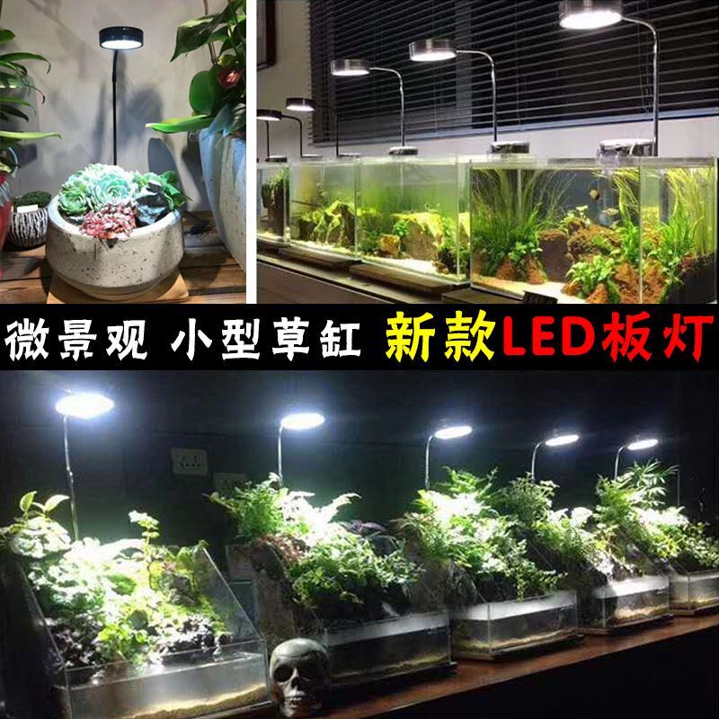 迷你鱼缸灯微景观led支架灯雨林缸生态瓶竹板水草灯水族箱照明灯