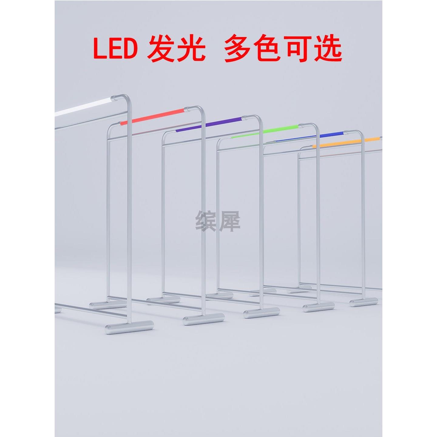新款LED发光服装店展示架不锈钢中岛陈列侧挂落地式男女装店货架