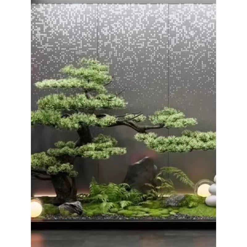 模拟迎宾松树大型人造树新型中国风景观室内外窗户入口装饰摆件绿
