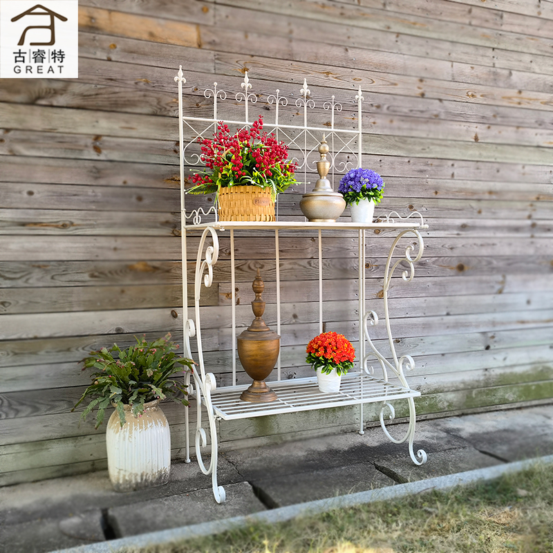 户外庭院铁艺多层k花架置物架落地可折叠阳台绿植花盆收纳展示架