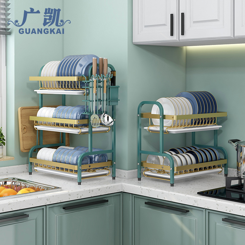 厨房置物架碗碟碗盘沥水架台面z家用放碗架子多功能碗柜碗筷收纳