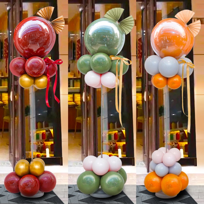 气球路引圆形底座伸缩杆立柱开业活动门N口生日氛围球布置装饰