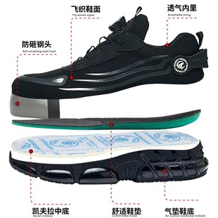 透气防臭轻便软底钢头防砸防刺穿安全工作 男夏季 2025新款 劳保j鞋