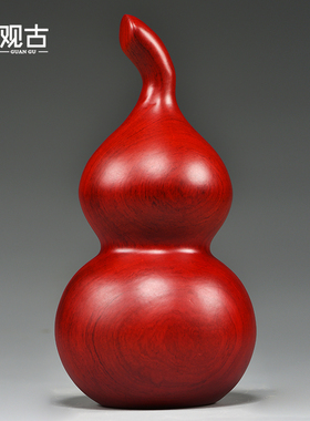 红色木质雕刻葫芦摆件木葫芦家y居客厅装饰店铺工艺品新居乔迁送