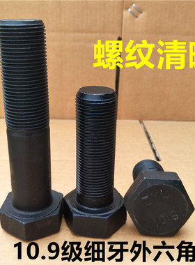 M48*3 10.9级细牙外六角螺丝细丝螺钉细扣螺栓80x100Px120x150-30