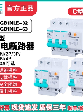天正TENGEN漏电开关漏保TGB1NLE-32 63空气开关带漏电保护2P 家用