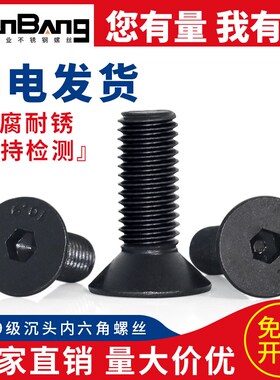 10.9级沉头内六角螺丝高强度平头螺钉平杯螺栓M2M3M4M5M6M8M10M12