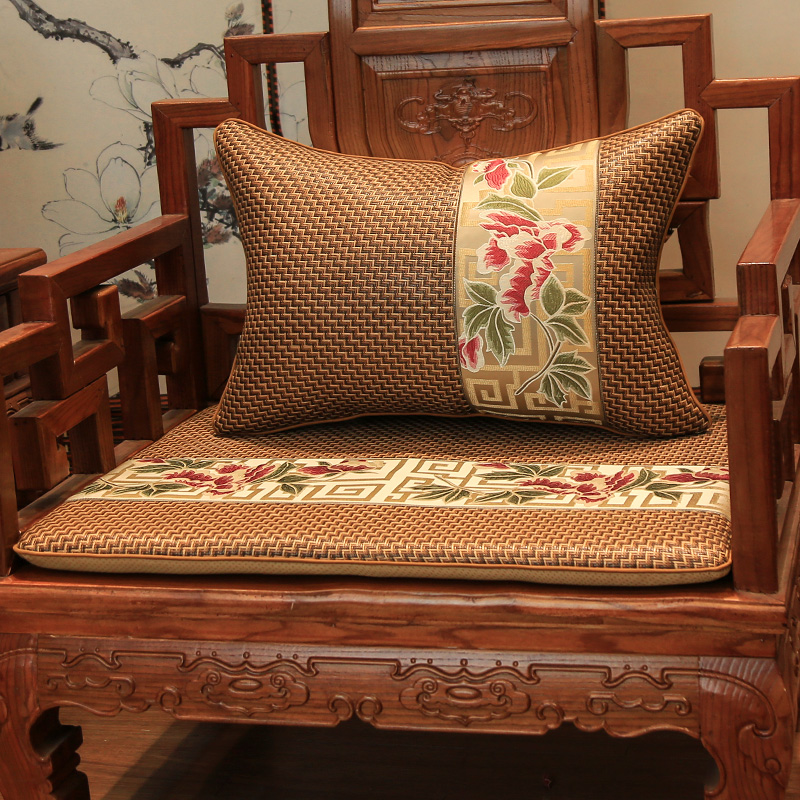 夏季红木沙发f垫凉席中式实木坐垫子夏天滕竹坐垫防滑客厅定做椅