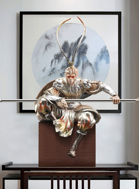 齐天孙摆件创意客厅p工艺斗战胜佛高档办公室桌家居装饰品