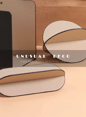 简约轻奢几何h十字拼接皮质置物架梳妆台衣帽间卧室样板间饰品