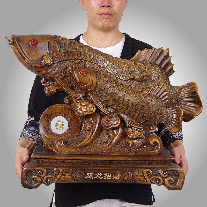 招财金龙鱼摆件中式新家居装饰品客厅电视酒柜工艺品店铺开业礼品
